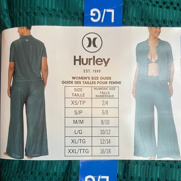 NWT Hurley Women's White 2-Piece Swim Cover-Up Set sz L - Picture 4 of 7